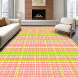 Ultra Soft Area Rug, Non Slip, Stain Resistant, Washable Area Rugs for Living Room, Bedroom, Chic Earthy Toned Geometric Style(Pink)
