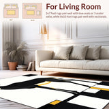 Ultra Soft Area Rug, Non Slip, Stain Resistant, Washable Area Rugs for Living Room, Bedroom, Stylish Earthy Tones with Animal Themes(Black)