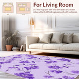 Ultra Soft Area Rug, Non Slip, Stain Resistant, Washable Area Rugs for Living Room, Bedroom, Trendy Fuzzy Purple Statement Piece(Purple)