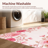Ultra Soft Area Rug, Non Slip, Stain Resistant, Washable Area Rugs for Living Room, Bedroom, Brightly Colored Nature Theme Accent(Pink)