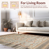 Ultra Soft Area Rug, Non Slip, Stain Resistant, Washable Area Rugs for Living Room, Bedroom, Rustic Earth Toned Animal Pattern(Gray)