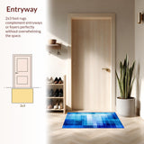 Ultra Soft Area Rug, Non Slip, Stain Resistant, Washable Area Rugs for Living Room, Bedroom, Artistic Abstract Color Fusion(Blue)