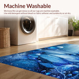 Ultra Soft Area Rug, Non Slip, Stain Resistant, Washable Area Rugs for Living Room, Bedroom, Contemporary Textured Surface Design(Blue)
