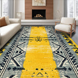 Ultra Soft Area Rug, Non Slip, Stain Resistant, Washable Area Rugs for Living Room, Bedroom, Non-Slip Grey Yellow Kitchen Area Rug(Yellow)