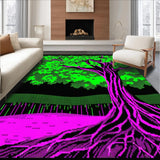 Ultra Soft Area Rug, Non Slip, Stain Resistant, Washable Area Rugs for Living Room, Bedroom, Bold Illuminated Organic Design(Green)