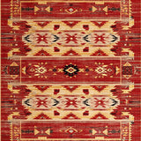 Ultra Soft Area Rug, Non Slip, Stain Resistant, Washable Area Rugs for Living Room, Bedroom, Dynamic Crimson and Brown Weave(Red)