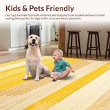 Ultra Soft Area Rug, Non Slip, Stain Resistant, Washable Area Rugs for Living Room, Bedroom, Elegant Tufted Sunburst Pattern(Yellow)