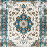 Ultra Soft Area Rug, Non Slip, Stain Resistant, Washable Area Rugs for Living Room, Bedroom, Trendy Soft Earthy Tiled Arrangement(White)