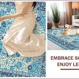 Ultra Soft Area Rug, Non Slip, Stain Resistant, Washable Area Rugs for Living Room, Bedroom, Hand-Tufted Oushak Bedroom Meditation Carpet(Blue)
