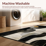 Ultra Soft Area Rug, Non Slip, Stain Resistant, Washable Area Rugs for Living Room, Bedroom, Elegant Textured Layered Motif(Gray)