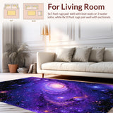 Ultra Soft Area Rug, Non Slip, Stain Resistant, Washable Area Rugs for Living Room, Bedroom, Cosmic Vibrant Celestial Pattern(Purple)