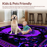 Ultra Soft Area Rug, Non Slip, Stain Resistant, Washable Area Rugs for Living Room, Bedroom, Macabre Witch Board Illustration(Purple)