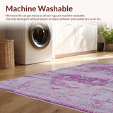 Ultra Soft Area Rug, Non Slip, Stain Resistant, Washable Area Rugs for Living Room, Bedroom, Vibrant Diamond Symmetry Style(Purple)
