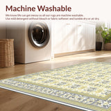 Ultra Soft Area Rug, Non Slip, Stain Resistant, Washable Area Rugs for Living Room, Bedroom, Geometric Bath Mat Beige(Yellow)