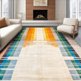 Ultra Soft Area Rug, Non Slip, Stain Resistant, Washable Area Rugs for Living Room, Bedroom, Artful Abstract Color Spectrum(Yellow)