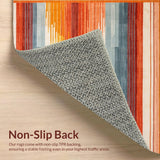 Ultra Soft Area Rug, Non Slip, Stain Resistant, Washable Area Rugs for Living Room, Bedroom, Contemporary Colorful Ogee Pattern(Orange)
