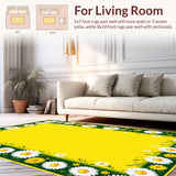 Ultra Soft Area Rug, Non Slip, Stain Resistant, Washable Area Rugs for Living Room, Bedroom, Rustic Garden-Inspired Decor(Yellow)