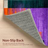 Ultra Soft Area Rug, Non Slip, Stain Resistant, Washable Area Rugs for Living Room, Bedroom, Abstract Splashed Color Rug(Purple)