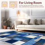 Stylish Abstract Blue Tiled(Blue)