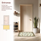 Ultra Soft Area Rug, Non Slip, Stain Resistant, Washable Area Rugs for Living Room, Bedroom, Artistic Flower and Insect Fusion(Beige)