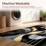 Ultra Soft Area Rug, Non Slip, Stain Resistant, Washable Area Rugs for Living Room, Bedroom, Rustic Minimalist Grayscale Theme(Black)