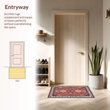 Ultra Soft Area Rug, Non Slip, Stain Resistant, Washable Area Rugs for Living Room, Bedroom, Chic Trellis Pattern with Depth(Orange)