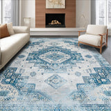 Chic Distressed Tiled Design(Blue)
