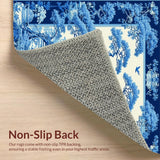 Ultra Soft Area Rug, Non Slip, Stain Resistant, Washable Area Rugs for Living Room, Bedroom, Serene Green Pastoral Design Accent(Blue)