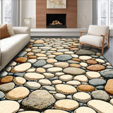 Ultra Soft Area Rug, Non Slip, Stain Resistant, Washable Area Rugs for Living Room, Bedroom, Artisan Pebble Path Runner Boho Zen Neutral Decor(Beige)