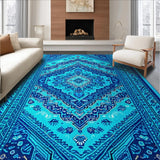 Ultra Soft Area Rug, Non Slip, Stain Resistant, Washable Area Rugs for Living Room, Bedroom, Vibrant Digital Print Bedroom Non Slip Area Carpet(Blue)