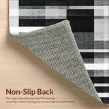 Ultra Soft Area Rug, Non Slip, Stain Resistant, Washable Area Rugs for Living Room, Bedroom, Contemporary Contrast Stripe Featuring Bold Black And White Banding(Black)