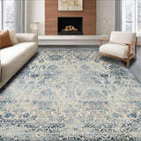 Ultra Soft Area Rug, Non Slip, Stain Resistant, Washable Area Rugs for Living Room, Bedroom, Contemporary Soft Monochrome Pattern(Blue)