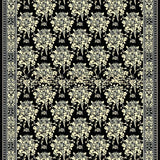 Ultra Soft Area Rug, Non Slip, Stain Resistant, Washable Area Rugs for Living Room, Bedroom, Sophisticated Monochrome Medallion(Black)