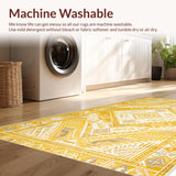 Ultra Soft Area Rug, Non Slip, Stain Resistant, Washable Area Rugs for Living Room, Bedroom, Vibrant Floral Transitional Aesthetic(Yellow)
