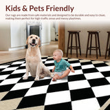 Ultra Soft Area Rug, Non Slip, Stain Resistant, Washable Area Rugs for Living Room, Bedroom, Chic Black Diamond Geometry(Black)