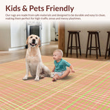 Ultra Soft Area Rug, Non Slip, Stain Resistant, Washable Area Rugs for Living Room, Bedroom, Vibrant Contemporary Checkered Aesthetic(Red)