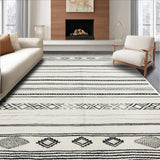 Ultra Soft Area Rug, Non Slip, Stain Resistant, Washable Area Rugs for Living Room, Bedroom, Rustic Tiled Pattern Aesthetic(Black)