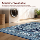 Ultra Soft Area Rug, Non Slip, Stain Resistant, Washable Area Rugs for Living Room, Bedroom, Contemporary(Blue)