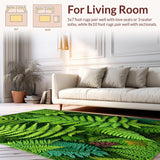 Ultra Soft Area Rug, Non Slip, Stain Resistant, Washable Area Rugs for Living Room, Bedroom, Serene Modern Textured Circle Piece(Green)