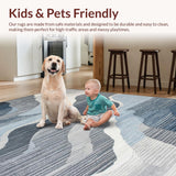 Ultra Soft Area Rug, Non Slip, Stain Resistant, Washable Area Rugs for Living Room, Bedroom, Abstract Monochrome Artistry Piece(Gray)