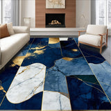 Contemporary Gold Swirl Art(Blue)