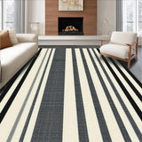 Ultra Soft Area Rug, Non Slip, Stain Resistant, Washable Area Rugs for Living Room, Bedroom, Artistic Contemporary Striped Visual(Beige)