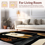 Ultra Soft Area Rug, Non Slip, Stain Resistant, Washable Area Rugs for Living Room, Bedroom, Fun Outdoor Exploration Vibe(Brown)