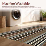 Ultra Soft Area Rug, Non Slip, Stain Resistant, Washable Area Rugs for Living Room, Bedroom, Chic Animal Stripe Aesthetic(Black)