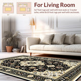 Classic Black Beige Damask Style(Black)