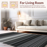 Ultra Soft Area Rug, Non Slip, Stain Resistant, Washable Area Rugs for Living Room, Bedroom, Elegant Monochrome Geometric Style(Black)