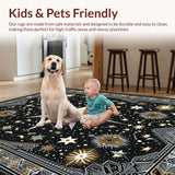 Ultra Soft Area Rug, Non Slip, Stain Resistant, Washable Area Rugs for Living Room, Bedroom, Trendy Dark Taupe Dreamscape(Black)