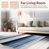 Ultra Soft Area Rug, Non Slip, Stain Resistant, Washable Area Rugs for Living Room, Bedroom, Contemporary Ombre Area Rug Design(Blue)