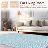 Ultra Soft Area Rug, Non Slip, Stain Resistant, Washable Area Rugs for Living Room, Bedroom, Adorable Blue Bow Bath Mat Rug with Stylish Preppy Flair for Decor(Blue)