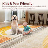 Ultra Soft Area Rug, Non Slip, Stain Resistant, Washable Area Rugs for Living Room, Bedroom, Serene Ethereal Color Splash(Gold)